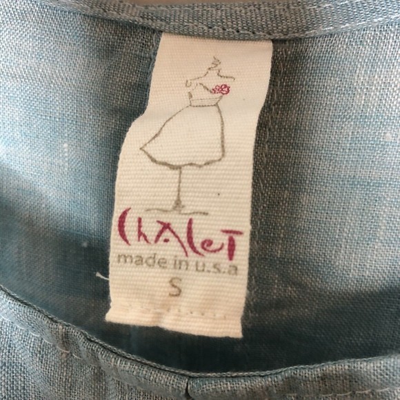 Chalet Women's‎ Small Seafoam Green Linen Tunic Top Shirt Dress - Picture 4 of 4